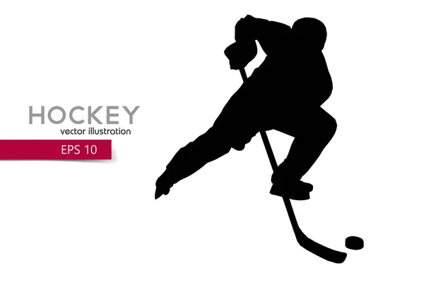 Silhouette eines Hockeyspielers. — Stockvektor