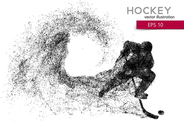 Silhouette eines Hockeyspielers aus Teilchen. — Stockvektor