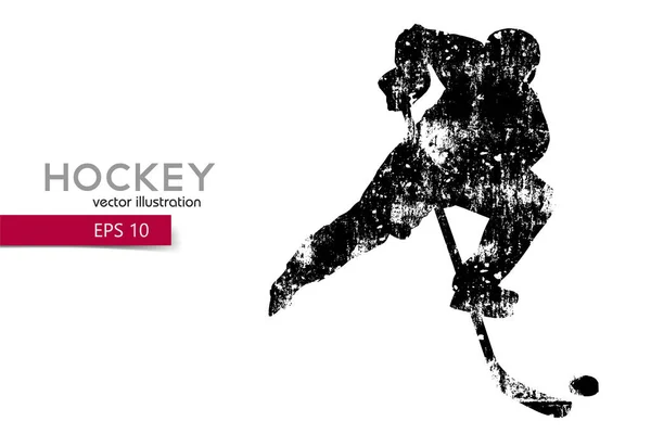 Silhouette eines Hockeyspielers. — Stockvektor