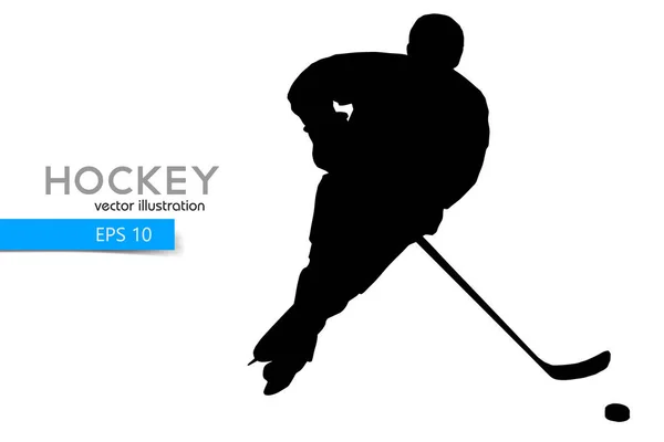 Silhouette eines Hockeyspielers. — Stockvektor