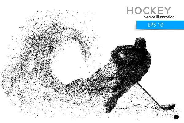 Silhouette eines Hockeyspielers aus Teilchen. — Stockvektor