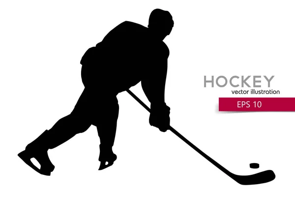 Silhouette eines Hockeyspielers. — Stockvektor