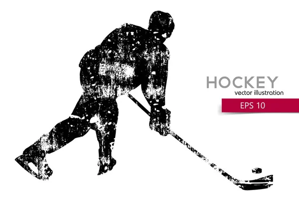 Silhouette eines Hockeyspielers. — Stockvektor