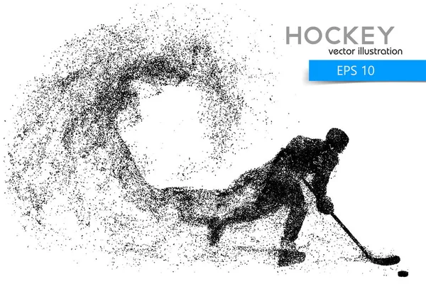 Silhouette eines Hockeyspielers aus Teilchen. — Stockvektor