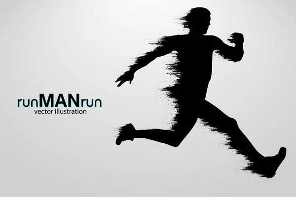 Silhouette eines laufenden Mannes. Vektorillustration — Stockvektor