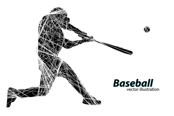 Silhouette eines Baseballspielers. Vektorillustration — Stockvektor