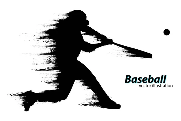 Silueta de un jugador de béisbol. Ilustración vectorial — Archivo Imágenes Vectoriales