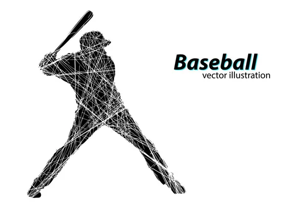 Silhouet van een honkbalspeler. Vectorillustratie — Stockvector
