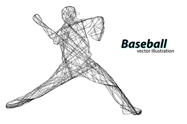 Silhouette d'un joueur de baseball. Illustration vectorielle — Image vectorielle