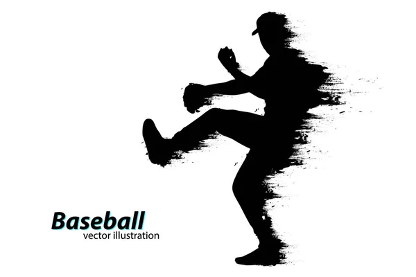 Silhouette d'un joueur de baseball. Illustration vectorielle — Image vectorielle