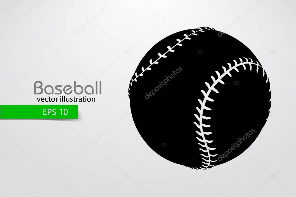 silhouette of a baseball ball. Vector illustration