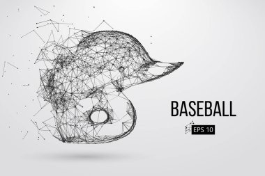 Bir beyzbol kask siluet. Vektör çizim