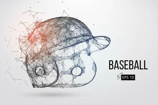 Silhouet van een baseball helm. Vectorillustratie — Stockvector