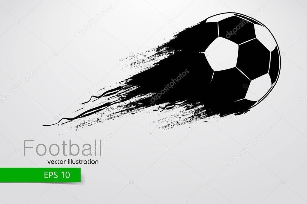 Silhouette of a football ball. Text and background on a separate layer, color can be changed in one click. Vector illustration