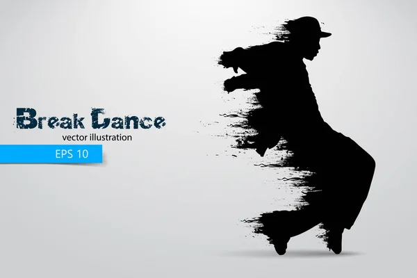 Sziluettjét a break táncos a részecskék. Vektoros illusztráció — Stock Vector