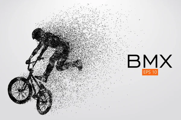 Silhouette eines BMX-Fahrers. Vektorillustration — Stockvektor