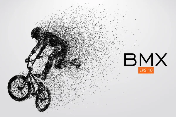 Bmx ライダーのシルエット。ベクトル図 — ストックベクタ