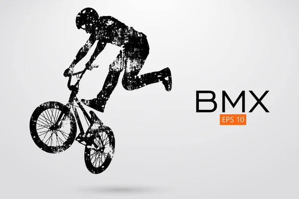 Silhouette di un ciclista BMX. Illustrazione vettoriale — Vettoriale Stock