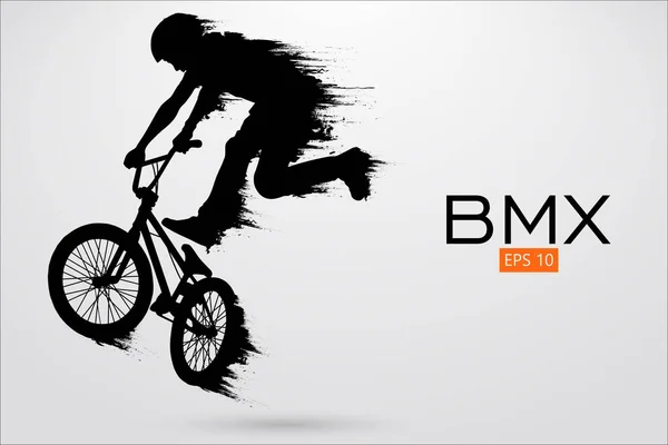 Silhouette d'un pilote BMX. Illustration vectorielle — Image vectorielle
