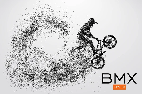 Silueta de un jinete BMX. Ilustración vectorial — Vector de stock