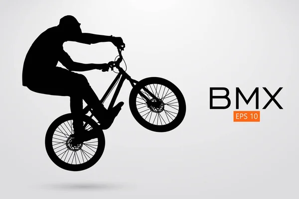 Silhouette d'un pilote BMX. Illustration vectorielle — Image vectorielle