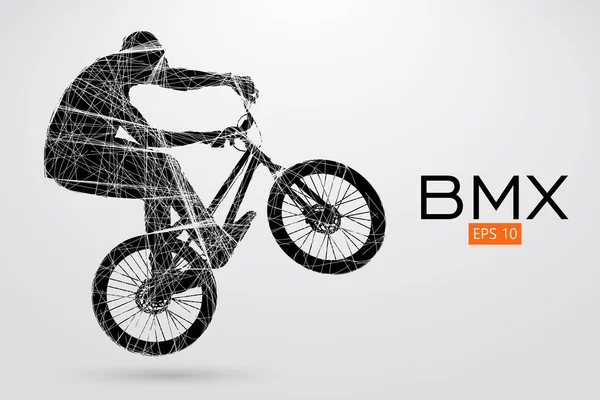 Silhouette di un ciclista BMX. Illustrazione vettoriale — Vettoriale Stock