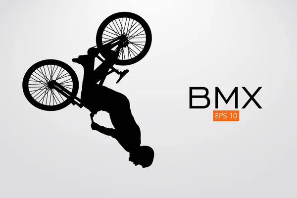 Σιλουέτα του αναβάτη Bmx. Εικονογράφηση διάνυσμα — Διανυσματικό Αρχείο