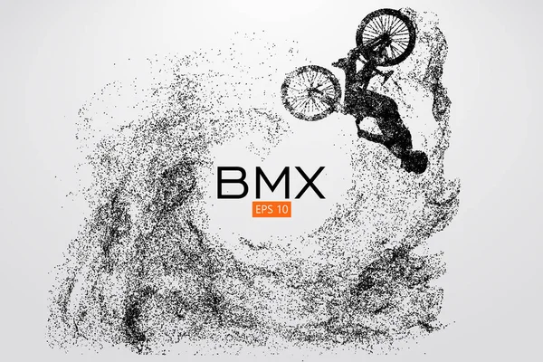 Silhouette di un ciclista BMX. Illustrazione vettoriale — Vettoriale Stock