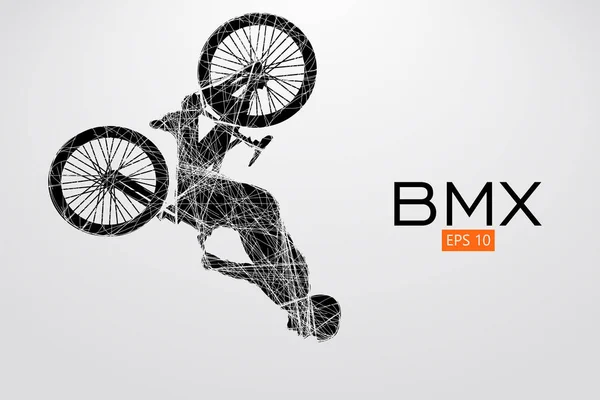 Silueta de un jinete BMX. Ilustración vectorial — Vector de stock