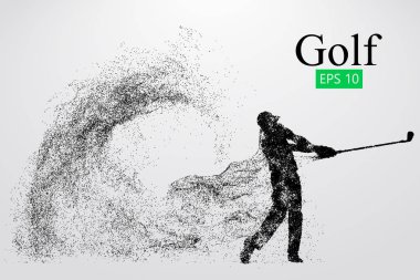 Siluet bir golf oyuncusu. Vektör çizim