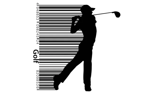 Silhouette d'un joueur de golf. Illustration vectorielle — Image vectorielle