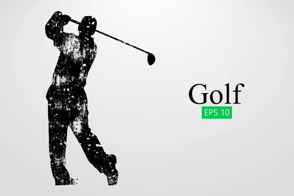 La silhouette di un giocatore di golf. Illustrazione vettoriale — Vettoriale Stock