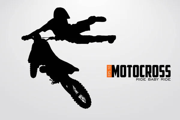 Motocross motoristas silhueta. Ilustração vetorial — Vetor de Stock