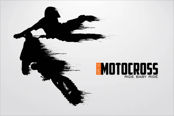 Motocross motoristas silhueta. Ilustração vetorial — Vetor de Stock