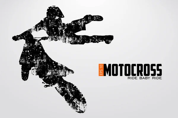 Silhouette de pilotes de motocross. Illustration vectorielle — Image vectorielle