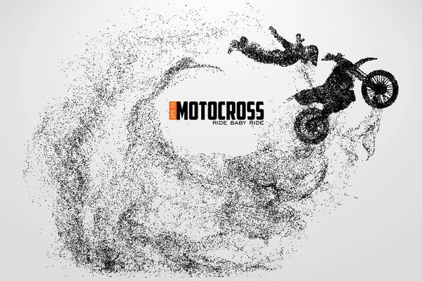 Silhouette de pilotes de motocross. Illustration vectorielle — Image vectorielle