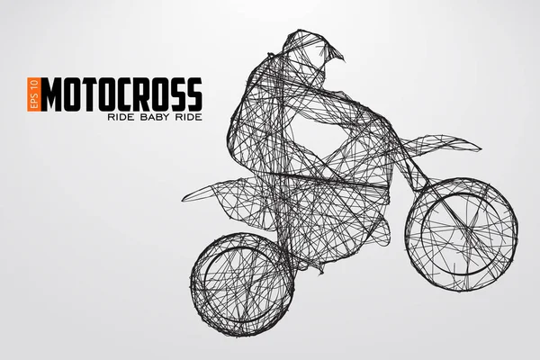 Motocross motoristas silhueta. Ilustração vetorial —  Vetores de Stock