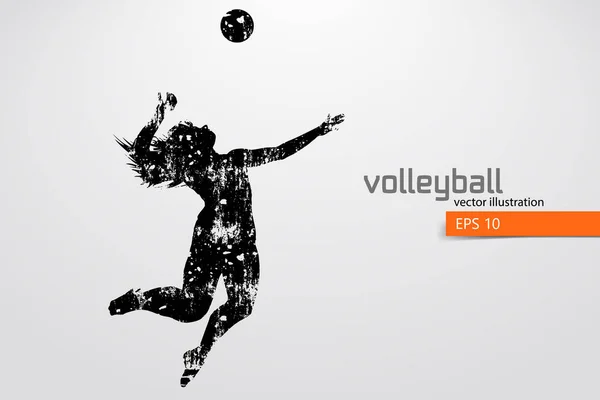 Voleybolcu silüeti. — Stok Vektör