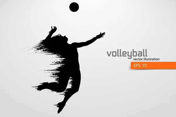 Silhouette eines Volleyballers. — Stockvektor