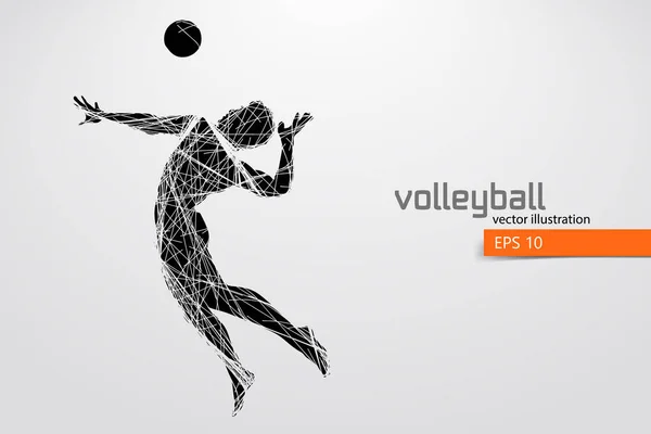 Silhouette eines Volleyballers. — Stockvektor