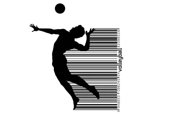 Silhouette du joueur de volleyball . — Image vectorielle