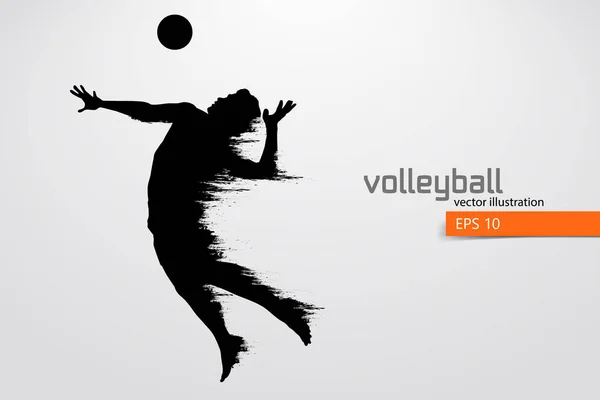 Silhouette eines Volleyballers. — Stockvektor