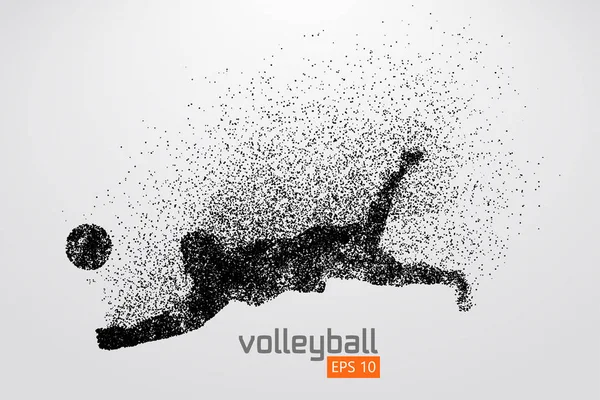 Silhouette du joueur de volleyball . — Image vectorielle