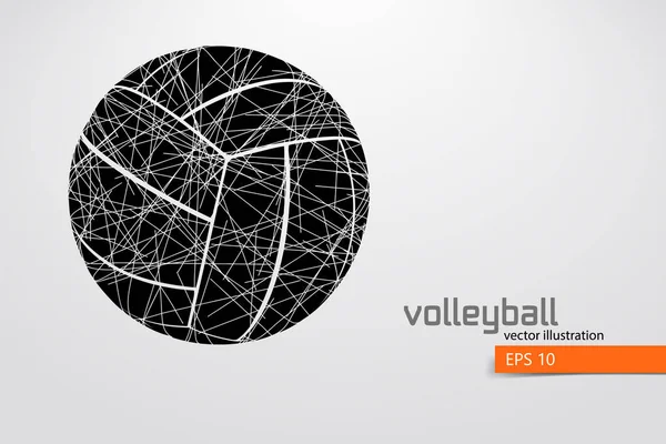 Silhouette of volleyball ball. — Stock Vector