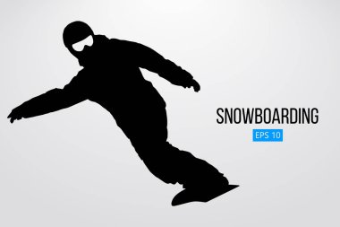 İzole bir snowboard silüeti. Vektör çizim