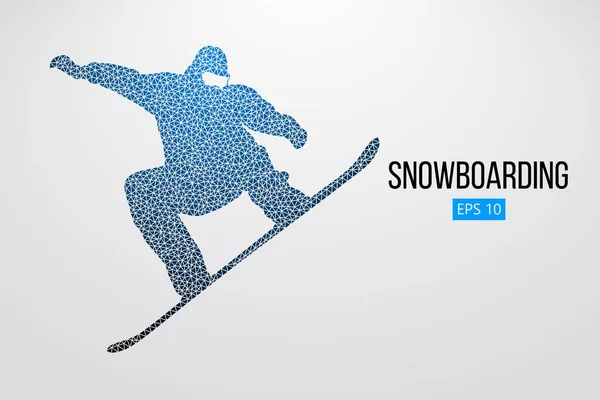 Силует сноубордиста, який стрибає ізольовано. Векторні ілюстрації — стоковий вектор