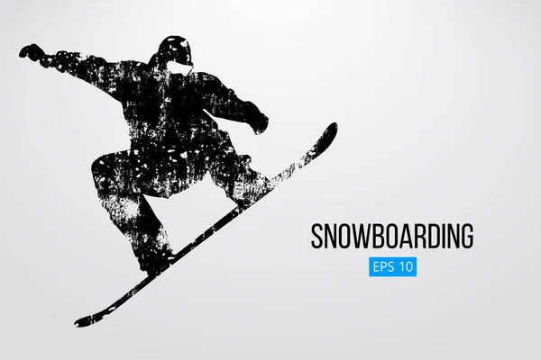 De silhouet van een snowboarder springen geïsoleerd. Vectorillustratie — Stockvector