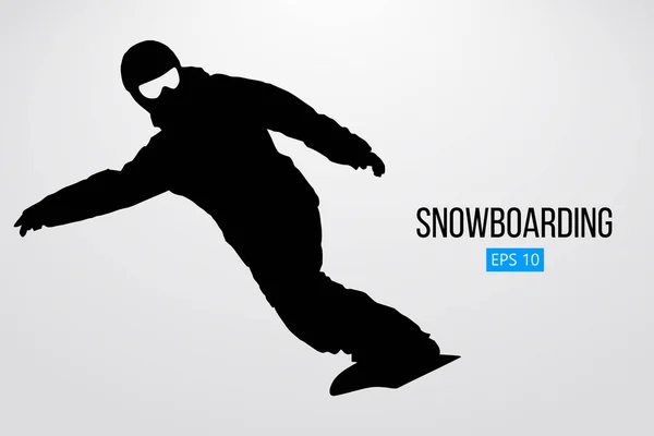 Silueta de un snowboarder aislado. Ilustración vectorial — Vector de stock
