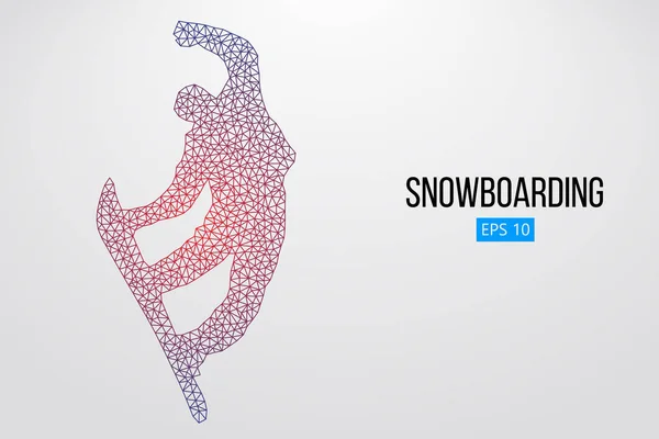 Silhouette eines Snowboarders, der isoliert springt. Vektorillustration — Stockvektor