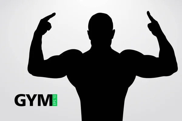 Silhouette eines Bodybuilders. Turnhalle Logo Vektor. Vektorillustration — Stockvektor